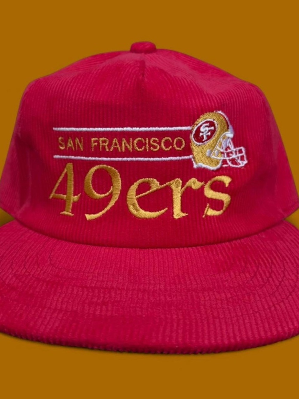 Embroidered San Francisco 49ers Red Corduroy Cap SnapBack